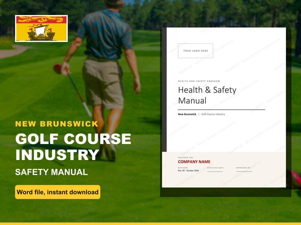 New Brunswick Golf Course Industry Safety Manual