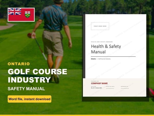 Ontario Golf Course Industry Safety Manual