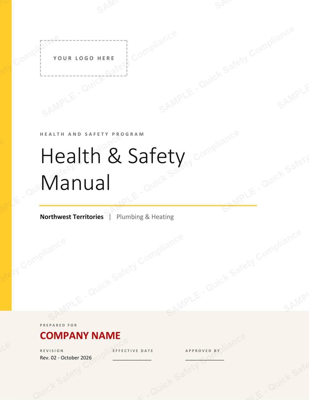 Cover of the Northwest Territories Plumbing and Heating Safety Manual