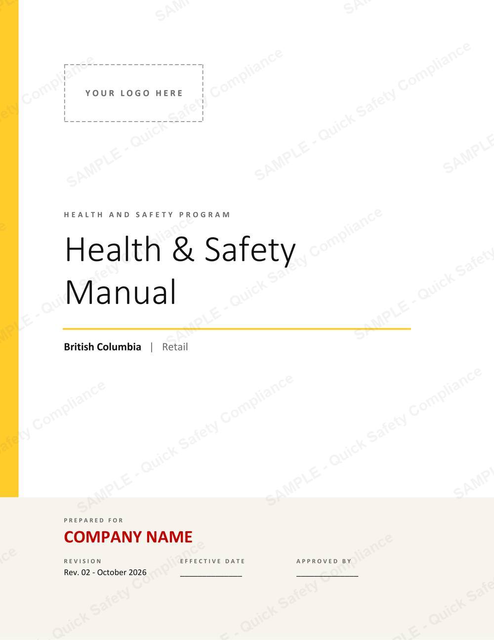 Cover of the British Columbia Retail Safety Manual