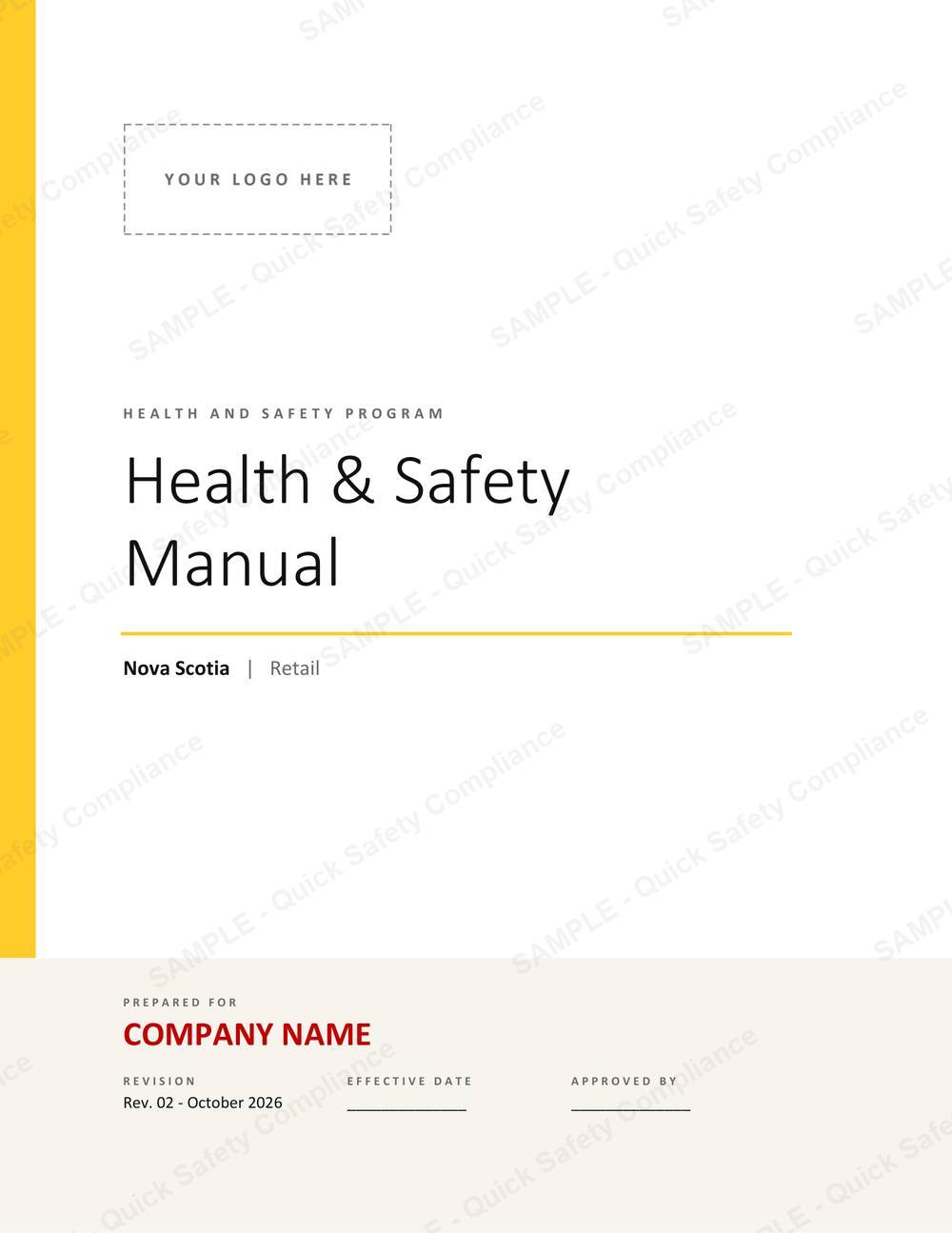 Cover of the Nova Scotia Retail Safety Manual