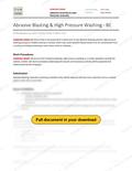 Abrasive Blasting and High Pressure Washing - BC RAVS, page 1 of 3