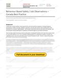 Behavior Based Safety Job Observations - Canada - Industry Practice, page 1 of 4