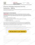Chemical, Biological Hazards & Harmful Substances - Alberta RAVS, page 1 of 5