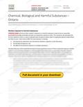 Chemical, Biological Hazards & Harmful Substances - Ontario RAVS, page 1 of 5
