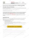 Commercial Vehicle Operation - Canada Industry Practice, page 1 of 4