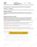 Competence, Awareness and Communication - Global - Quality, page 1 of 1