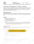 Contractor Management - Global - Quality, page 1 of 3