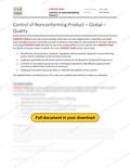 Control of Nonconforming Product - Global - Quality, page 1 of 2