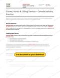 Cranes, Hoists & Lifting Devices - Canada Industry Practice RAVS, page 1 of 4