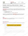 Cranes, Hoists & Lifting Devices - Federal RAVS, page 1 of 3