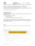 Cranes, Hoists & Lifting Devices - Ontario RAVS, page 1 of 3