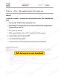 Critical Lifts - Canada - Industry Practices, page 1 of 6