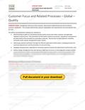 Customer Focus and Related Processes - Global - Quality, page 1 of 3