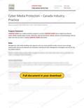 Cyber Media Protection - Canada Industry Practice RAVS, page 1 of 2