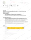 De-Energization and Lockout - BC RAVS, page 1 of 7