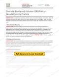 Diversity, Equity and Inclusion (DEI) Policy - Canada Industry Practice RAVS, page 1 of 1