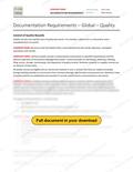 Documentation Requirements - Global - Quality, page 1 of 3