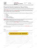 Drug and Alcohol Substance Abuse Policy - Canada Industry Practice, page 1 of 16