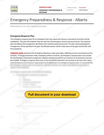 Emergency Preparedness & Response RAVS - Alberta: Emergency Preparedness & Response - Alberta RAVS, page 1 of 8