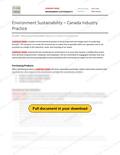 Environment Sustainability - Canada Industry Practice RAVS, page 1 of 2