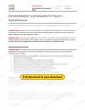 Environment Sustainability Policy - Saskatchewan RAVS, page 1 of 2