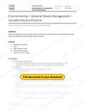 Environmental and Hazardous Waste Management - Canada Industry Practice, page 1 of 3