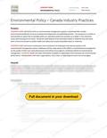 Environmental Policy - Canada Industry Practices RAVS, page 1 of 4