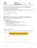 Environmental Spill Prevention and Response - Canada Industry Practice, page 1 of 3
