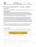 Ethical Operating Practices - Canada - Industry Practices, page 1 of 2