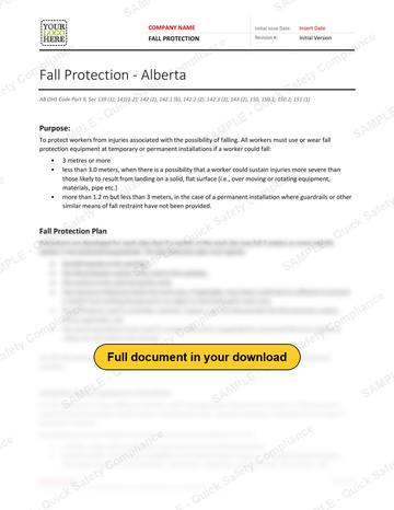 Fall Protection RAVS - Alberta: Fall Protection - Alberta RAVS, page 1 of 3