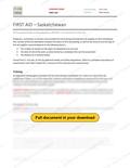 First Aid - Saskatchewan RAVS, page 1 of 3