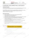 Flammable and Combustible Substances - Saskatchewan RAVS, page 1 of 2
