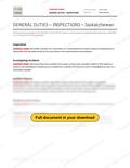 General Duties - Inspections - Saskatchewan RAVS, page 1 of 1