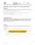 General Health and Safety Requirements - Federal RAVS, page 1 of 4