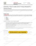 General Health and Safety Requirements - Saskatchewan RAV, page 1 of 3