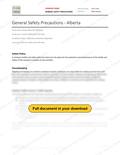 General Safety Precautions - Alberta RAVS, page 1 of 3
