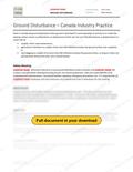 Ground Disturbance - Canada Industry Practice, page 1 of 5