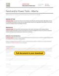 Hand and/or Power Tools - Alberta RAVS, page 1 of 2