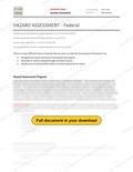 Hazard Assessment - Federal RAVS, page 1 of 5