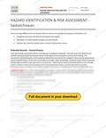 Hazard Identification and Risk Assessment - Saskatchewan RAVS, page 1 of 4