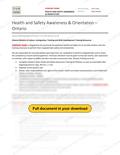 Health & Safety Awareness Training - Ontario RAVS, page 1 of 2