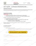 Hot Work Surface Underground - Saskatchewan RAVS, page 1 of 2