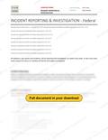 Incident Reporting & Investigation - Federal RAVS, page 1 of 4