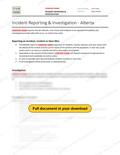 Incident Reporting & Investigation - Alberta RAVS, page 1 of 3