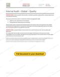 Internal Audit - Global - Quality, page 1 of 1