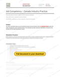 Job Competency - Canada Industry Practice, page 1 of 2