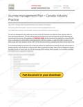 Journey Management Plan - Canada Industry Practice, page 1 of 3