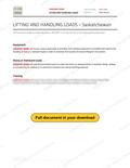 Lifting and Handling Loads - Saskatchewan RAVS, page 1 of 1
