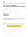 Lifting & Handling Loads - Alberta RAVS, page 1 of 2